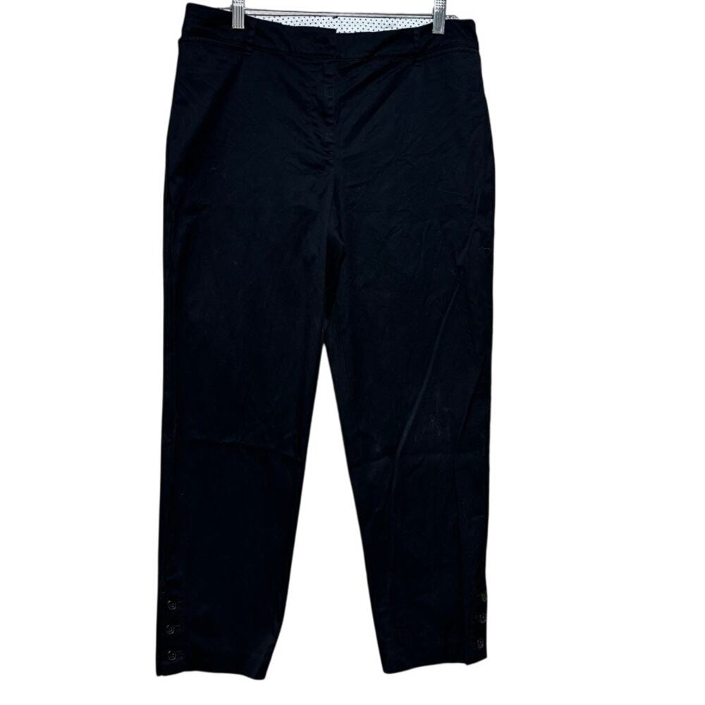 Talbots Pants Womens Size10 Black The Perfect Crop Straight Leg Stretch Casual
